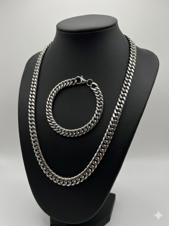 Other - New 2 Pack | Men's Stainless Steel Curb Chain Set
